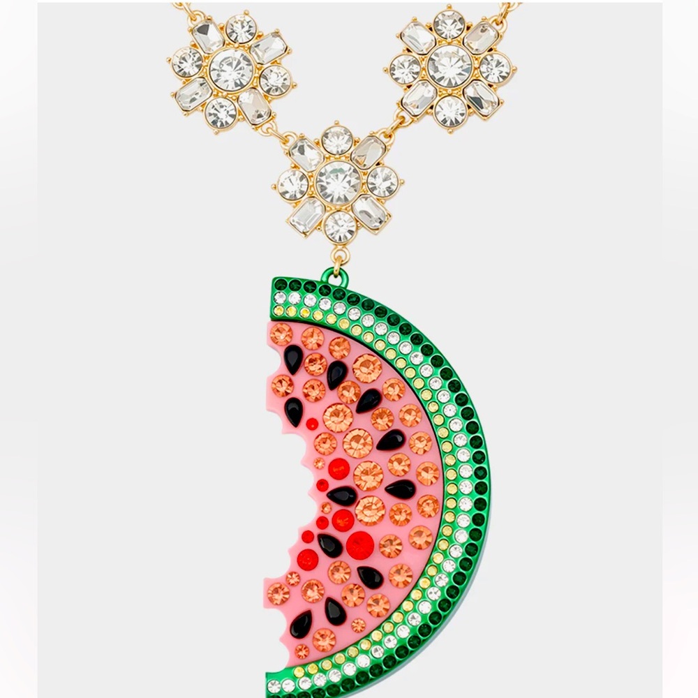 New Betsey Johnson BETSEYS BACKYARD WATERMELON PENDANT - Picture 9 of 12